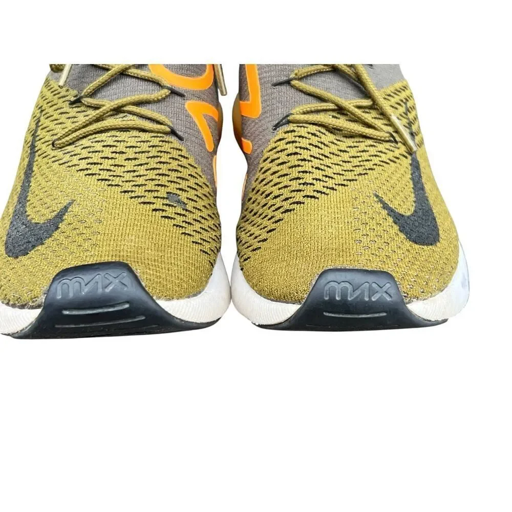 Nike Air Max 270 Flyknit Olive Flak Orange Mens Sz 11 Shoes A01023-301